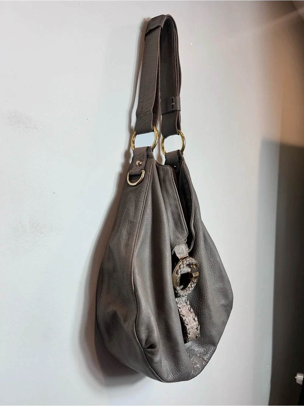 2000s Tom Ford Gucci G Wave Hobo Grey bag